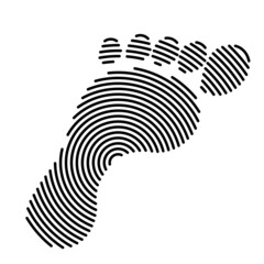 Human Footprint radial line icon. Clipart image isolated on white background