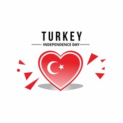 turkey flag vector with heart pattern
