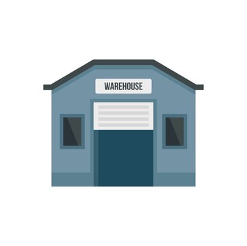 Storage Warehouse Icon Flat Isolated Vector