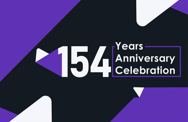 154 years anniversary celebration modern banner template design