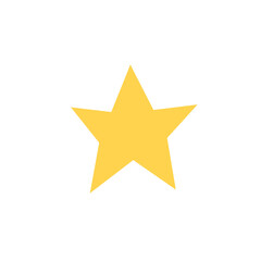 Yellow star cute hand drawn vector illustration, sticker, icon, design element. Isolated on white background. Easy to change color.