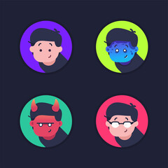 set of avatar icon with variation design character