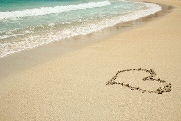 heart drawn in the sand