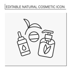 Beauty procedure line icon. Serum and gel for face care. Facial cosmetology for cleaning and moisturizing.Natural cosmetic concept. Isolated vector illustration. Editable stroke