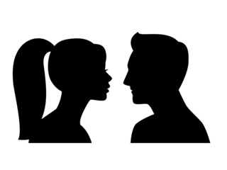 Young male female profiles