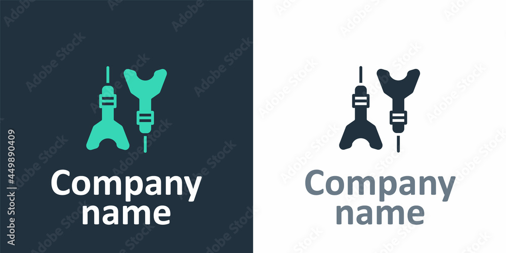Poster Logotype Dart arrow icon isolated on white background. Logo design template element. Vector