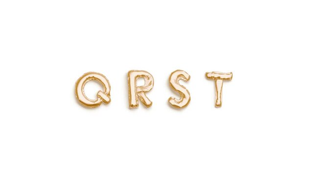 Balloon Q R S T letters, looped inflation and deflation