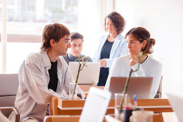Group of people working at the office