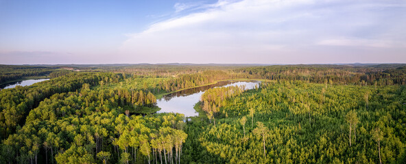 Obraz premium Aerial Of Northern Ontario Lake Landscape