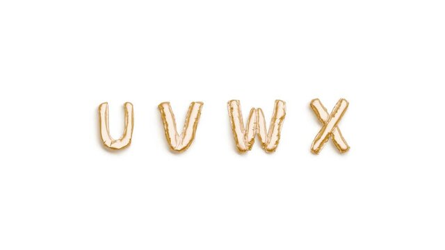Balloon U V W X letters, looped inflation and deflation