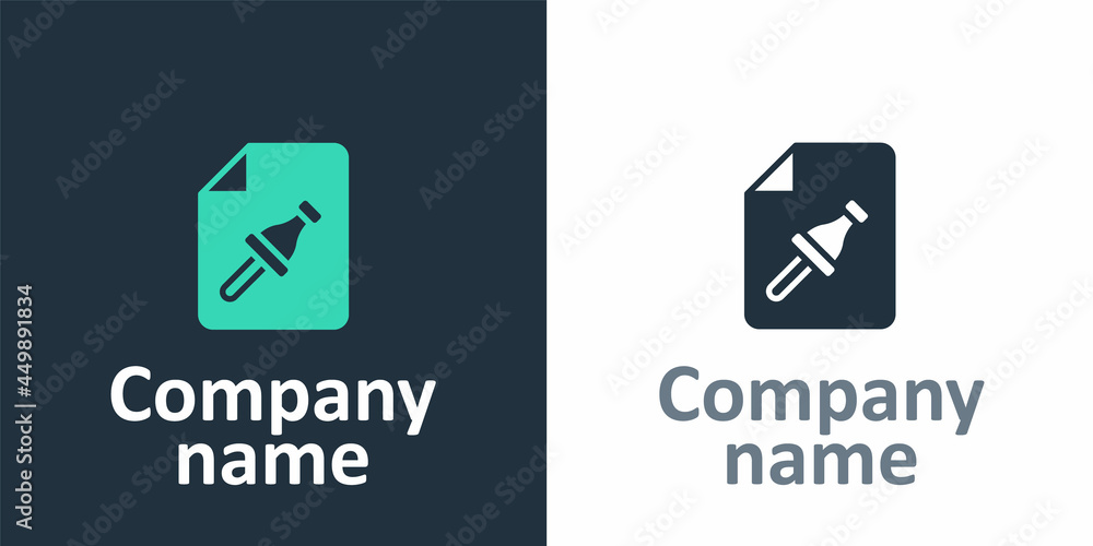 Aufkleber logotype note paper with pinned pushbutton icon isolated on white background. memo paper sign. logo 