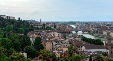 Fototapeta na wymiar View of the city of Florence from the Piazzale Michelangelo