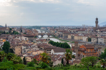 Fototapeta na wymiar View of the city of Florence from the Piazzale Michelangelo