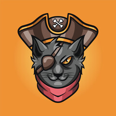 Cat Pirate Esport Gaming Logo
