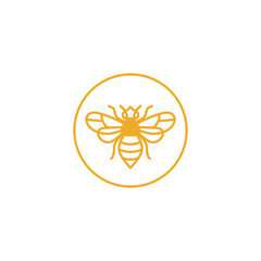 honey Line bee logo template illustration vector