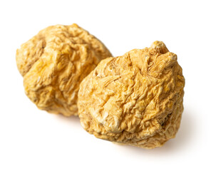 Dried yellow Maca isolated on whtie background