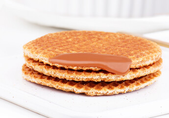 Stroop waffles on a plate