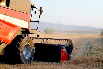 combine harvester working on a field