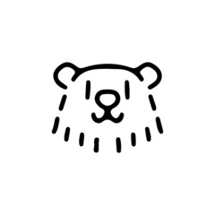 bear head linear hipster logo