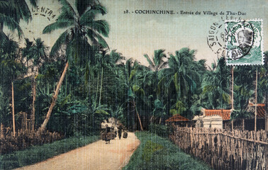 postkarte postcard landschaft landscape old vintage retro alt indochina indochine cochinchine...