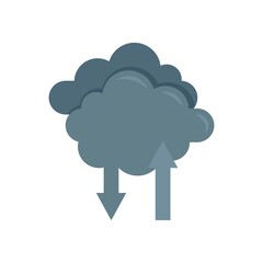 Storage data cloud icon flat isolated vector
