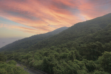 the sunset at Lantau Island, hong kong 23 July 2021