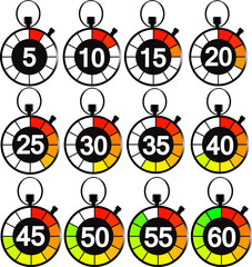 Stopwatch  from 5 to 60 minutes