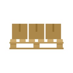 Storage parcel pallet icon flat isolated vector