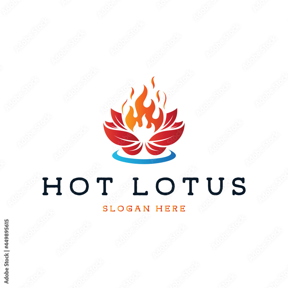 Wall mural Hot lotus logo design premium vector