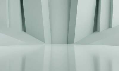 Abstract modern architecture background,Empty blue interior design,3d illustration.