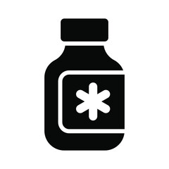 Pills Jar Healthcare Medical, vector graphic Illustration Icon.