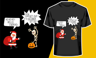 Get Out It's October, Halloween T-shirt Design, Vector Artwork, 