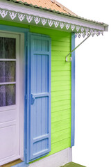 Maison créole sur fond blanc 