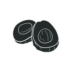 Avocado Fruit Icon Silhouette Illustration. Vegetarian Food Vector Graphic Pictogram Symbol Clip Art. Doodle Sketch Black Sign.