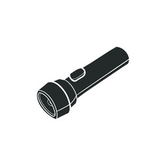 Flash Light Icon Silhouette Illustration. Tools Vector Graphic Pictogram Symbol Clip Art. Doodle Sketch Black Sign.