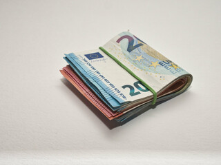 Closeup shot of euro money