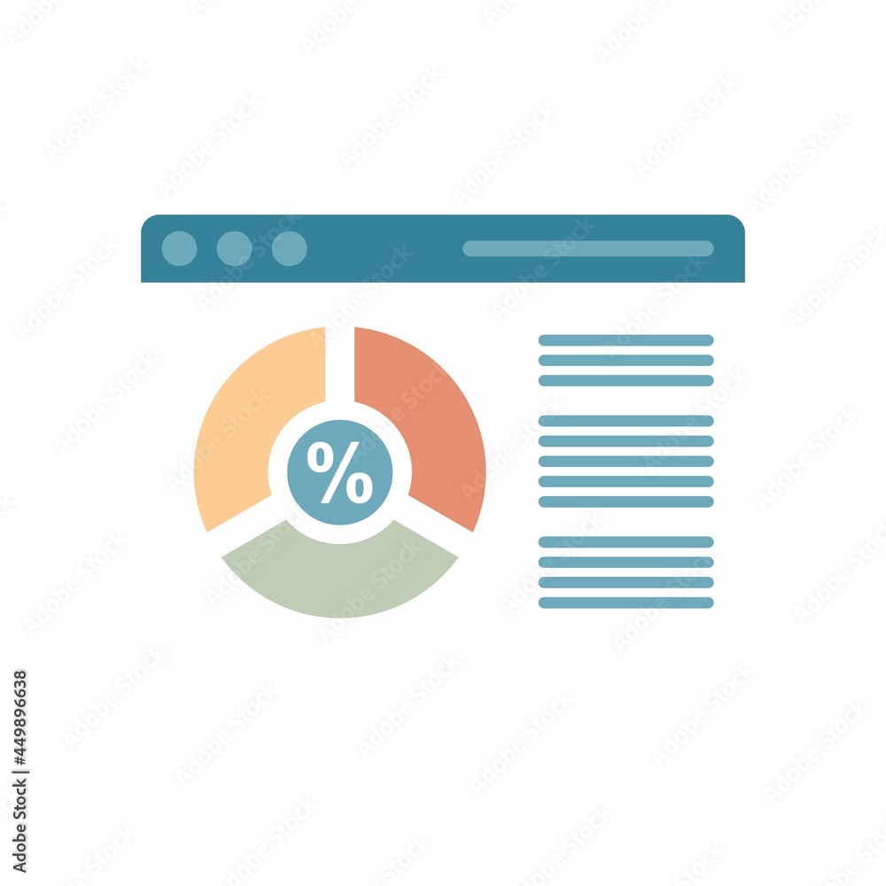 Poster conversion rate web page icon flat isolated vector