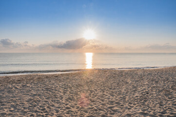 Morning at the beach in southern Thailand.
