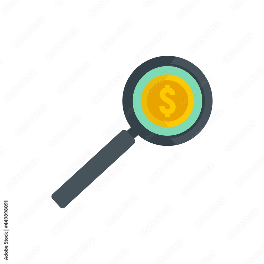 Wall mural search money loan icon flat isolated vector