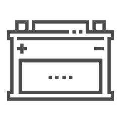 Power battery icon, square line vector icon.