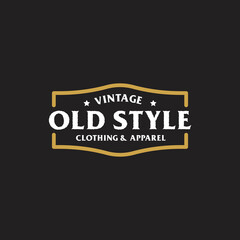 Fototapeta na wymiar vintage old style clothing and apparel classic logo template