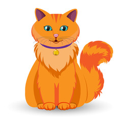 Vector cute red cat