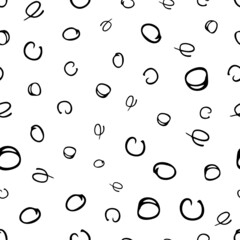 Seamless pattern with sketch round squiggle