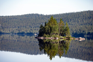 landscape with lake, j&auml;mtland, &aring;re, norrland,sweden