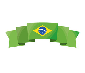 flag brazil in ribbon