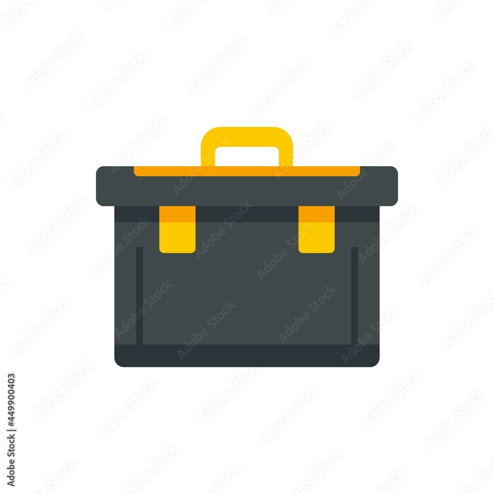 Wall mural plastic tool box icon flat isolated vector