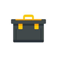 Plastic tool box icon flat isolated vector