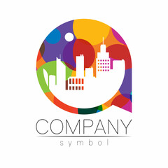 Company Logo Vector City Town Icon for Branding Real Estate Symbol Building and Apartment Rent Concept Sign
