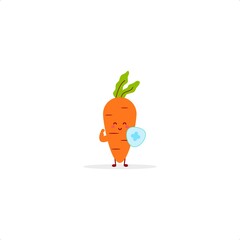 Carrot cute character illustration smile happy mascot logo kids play toys template