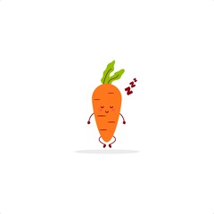 Carrot cute character illustration smile happy mascot logo kids play toys template